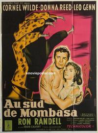 h267 BEYOND MOMBASA French one-panel movie poster '57 Cornel Wilde, Reed