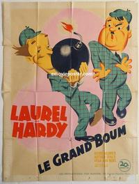 h269 BIG NOISE French one-panel movie poster '44 Laurel & Hardy