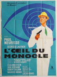 h287 EYE OF THE MONOCLE French one-panel movie poster '62 Paul Meurisse
