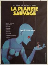 h289 FANTASTIC PLANET French one-panel movie poster '73 sci-fi cartoon!