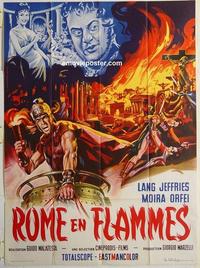 h291 FIRE OVER ROME French one-panel movie poster '63 Lang Jeffries