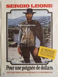 h292 FISTFUL OF DOLLARS French one-panel movie poster R80s Clint Eastwood