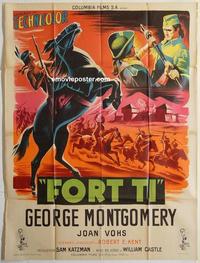 h293 FORT TI French one-panel movie poster '53 Fort Ticonderoga, Montgomery