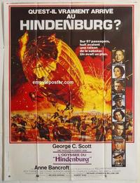 h309 HINDENBURG French one-panel movie poster '75 George C. Scott, Bancroft