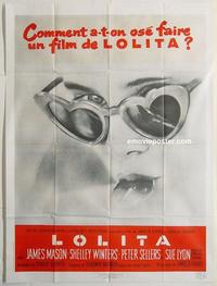 h324 LOLITA French one-panel movie poster 1985 Stanley Kubrick, James Mason