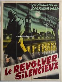 h336 LE REVOLVER SILENCIEUX French one-panel movie poster c40s Scotland Yard