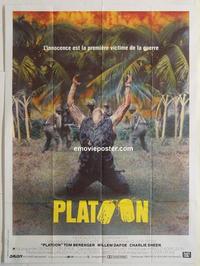 h340 PLATOON French one-panel movie poster '86 Oliver Stone, Charlie Sheen