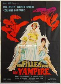 h341 PLAYGIRLS & THE VAMPIRE French one-panel movie poster '63 horror!