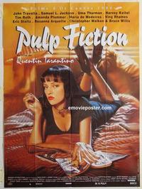 h345 PULP FICTION French one-panel movie poster '94 John Travolta, Jackson