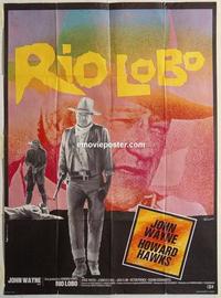 h353 RIO LOBO French one-panel movie poster '71 big John Wayne, O'Neill