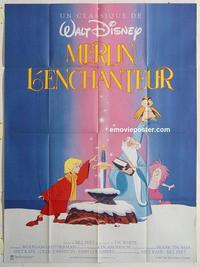 h369 SWORD IN THE STONE French one-panel movie poster R80s Disney