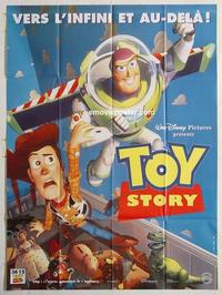 h379 TOY STORY French one-panel movie poster '95 Woody & Buzz flying!