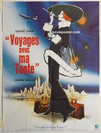 h380 TRAVELS WITH MY AUNT French one-panel movie poster '72 Maggie Smith