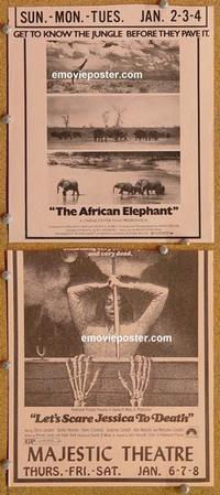 h047 AFRICAN ELEPHANT/LET'S SCARE JESSICA TO DEATH movie herald '71