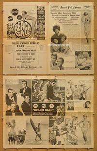 h049 BEACH BALL movie herald '65 Byrnes, Noel, Supremes