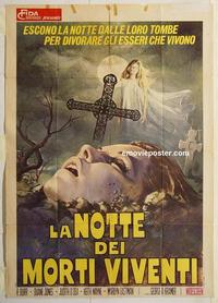 h038 NIGHT OF THE LIVING DEAD Italian one-panel movie poster '68 classic!