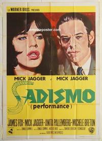 h040 PERFORMANCE Italian one-panel movie poster '70 Nicolas Roeg, Mick Jagger