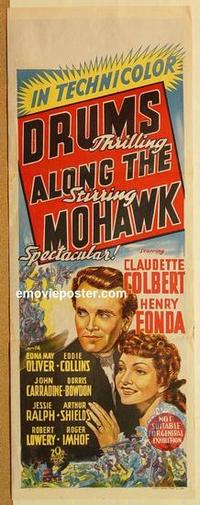 h011 DRUMS ALONG THE MOHAWK long Australian daybill movie poster '39 Ford