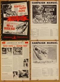 h405 ATTACK OF THE PUPPET PEOPLE/WAR OF THE COLOSSAL BEAST movie pressbook