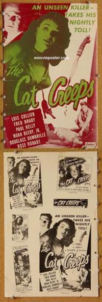 h424 CAT CREEPS movie pressbook R50s Lois Collier, Paul Kelly