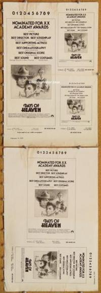 h435 DAYS OF HEAVEN movie pressbook '78 Richard Gere, Brooke Adams