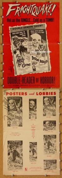 h452 FROM HELL IT CAME/DISEMBODIED movie pressbook '57 horror!