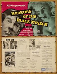 h464 HORRORS OF THE BLACK MUSEUM English movie pressbook '59 AIP murder!