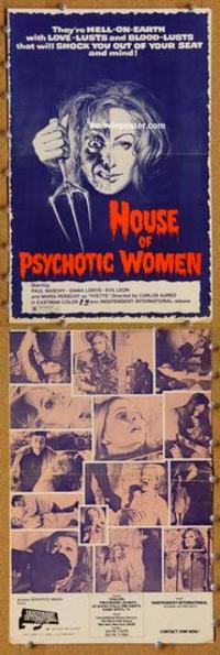 h467 HOUSE OF PSYCHOTIC WOMEN movie pressbook '75 Aured horror