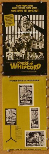 h468 HOUSE OF WHIPCORD movie pressbook '74 AIP sex horror!