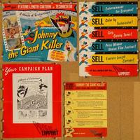 h481 JOHNNY THE GIANT KILLER movie pressbook '53 French animation!