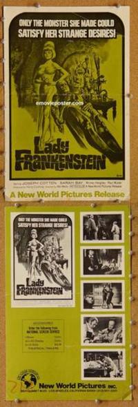 h488 LADY FRANKENSTEIN movie pressbook '72 Cotten, sex horror!