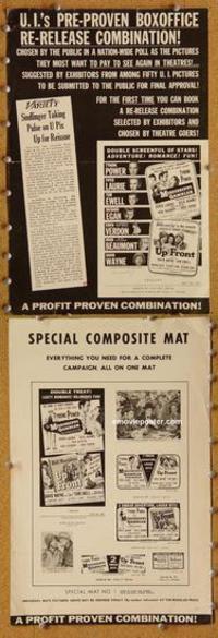 h498 MISSISSIPPI GAMBLER /UP FRONT movie pressbook '58
