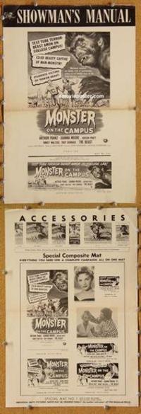 h501 MONSTER ON THE CAMPUS movie pressbook '58 Jack Arnold, horror!