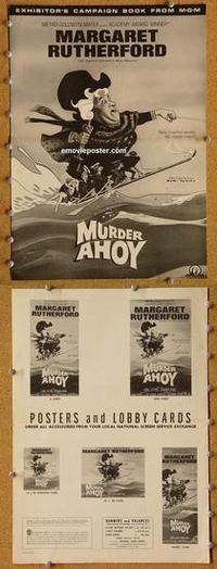 h503 MURDER AHOY movie pressbook '64 Margaret Rutherford mystery!