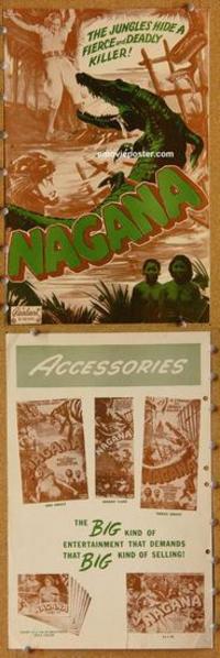 h504 NAGANA movie pressbook R50s Melvyn Douglas, African jungle!