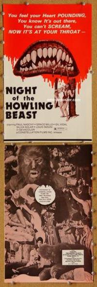 h506 NIGHT OF THE HOWLING BEAST movie pressbook '77 Paul Naschy