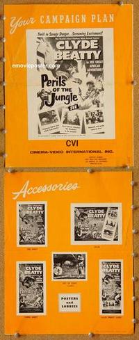 h511 PERILS OF THE JUNGLE CVI style movie pressbook '53 Clyde Beatty
