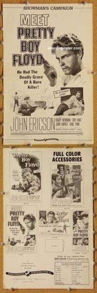 h515 PRETTY BOY FLOYD movie pressbook '60 John Ericson, Newman