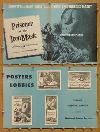 h516 PRISONER OF THE IRON MASK movie pressbook '62 Italian AIP!