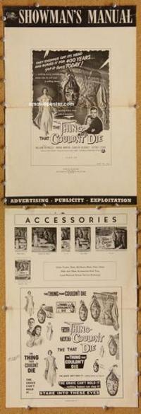 h545 THING THAT COULDN'T DIE movie pressbook '58 Universal horror!