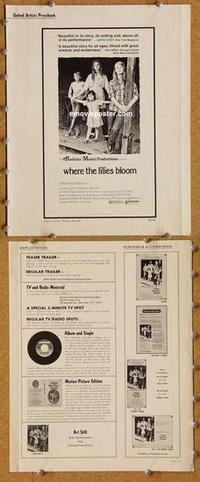 h560 WHERE THE LILIES BLOOM movie pressbook '74 Harry Dean Stanton