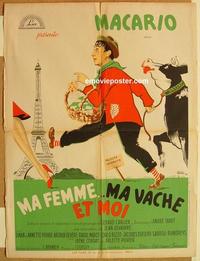 h238 MA FEMME MA VACHE ET MOI French 23x31 movie poster '53 Macario