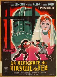 h243 PRISONER OF THE IRON MASK French 23x31 movie poster '62 AIP!