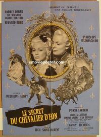 h245 SECRET OF CHEVALIER D'EON French 21x29 movie poster '59 Debar