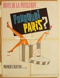 h251 WHY PARIS French 23x31 movie poster '62 Monique Bertho, sex!