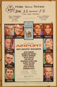h088 AIRPORT window card movie poster '70 Burt Lancaster, Dean Martin, Seberg