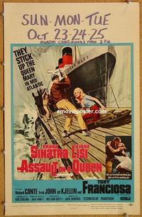 h097 ASSAULT ON A QUEEN window card movie poster '66 Frank Sinatra, Lisi
