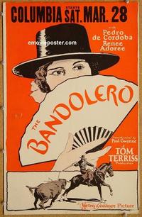 h100 BANDOLERO window card movie poster '24 Renee Adoree, bullfighting!