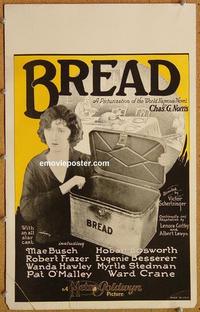 h106 BREAD window card movie poster '24 Mae Busch, cool breadbox image!