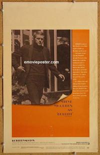 h107 BULLITT window card movie poster '69 Steve McQueen, Robert Vaughn